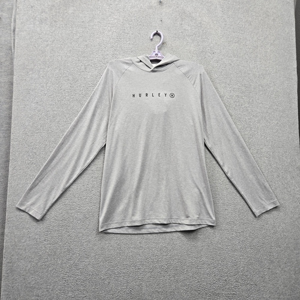 Hurley Men Shirt M Gray Activewear Long Sleeve Breathable Lightweight NWT